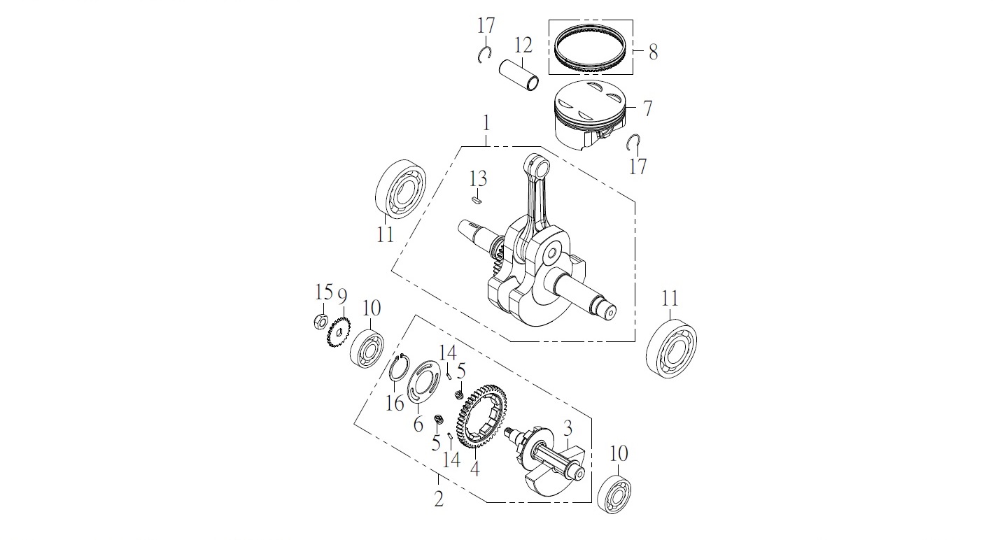 CYLINDER CRANKSHAFT, PISTON2